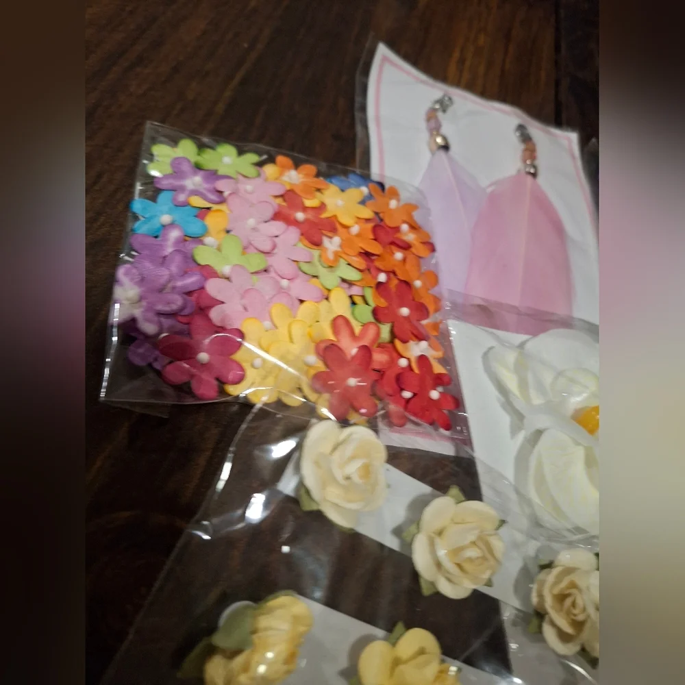 Paper Flower Floral Paper Crafts Mixed Media Scrapbook Art Supply  Embellishment